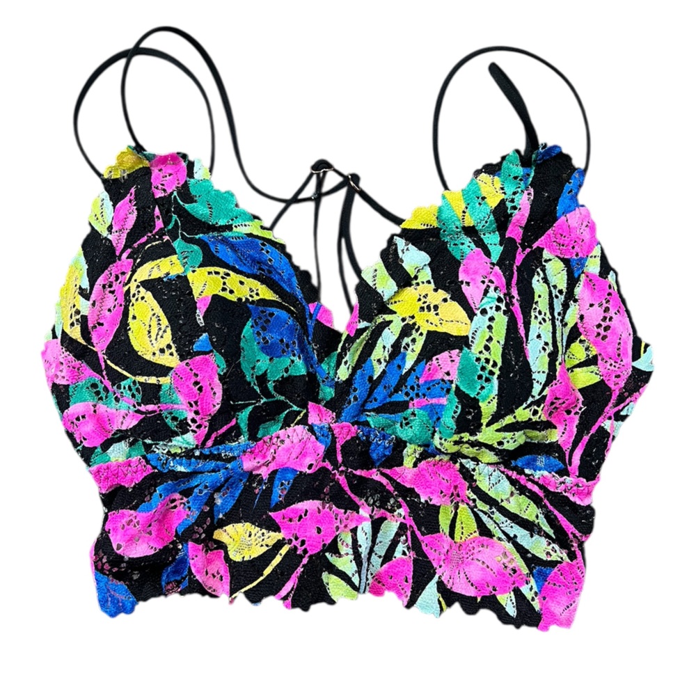 PINK Victoria’s Secret Floral Lace Bralette Bra Top NWOT